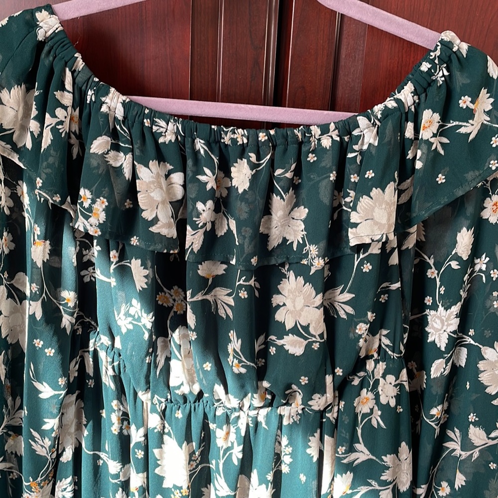 Torrid Dark Green Floral Dress - Picture 6 of 13
